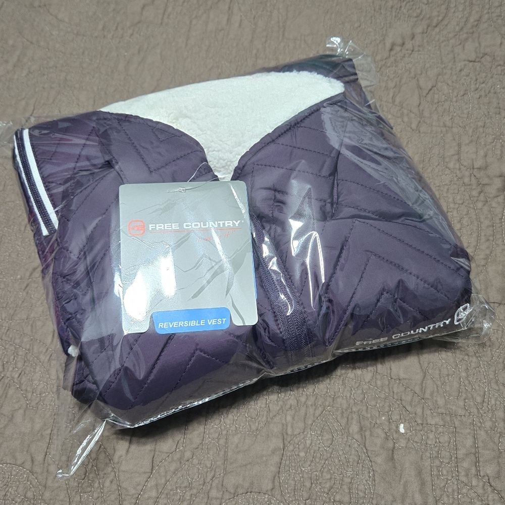Reversible Free Country Deep Purple Quilted Vest, M NEW - Picture 13 of 13